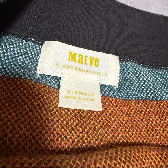 Anthropologie Maeve Size XS Multicolor Geometric Knit Knee Length Sweater Skirt - Picture 3 of 16